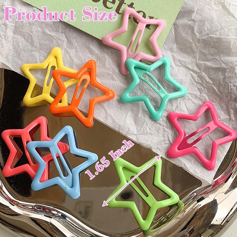 Seneeel 13 PCS 1.65" Metal Hair Accessories - Snap Barrettes with Non-Slip Star Clips for Girls in Multiple Colors - Image 2